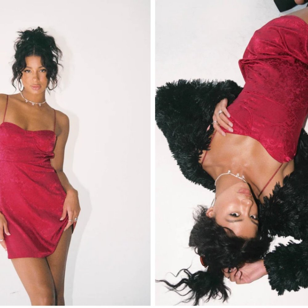 Diva Mini Dress Deep Red